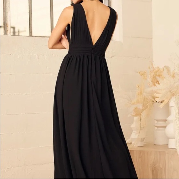 Lulus Heavenly Hues Black Maxi Dress Size Small Formal Wedding Dark Romantic - Picture 2 of 13